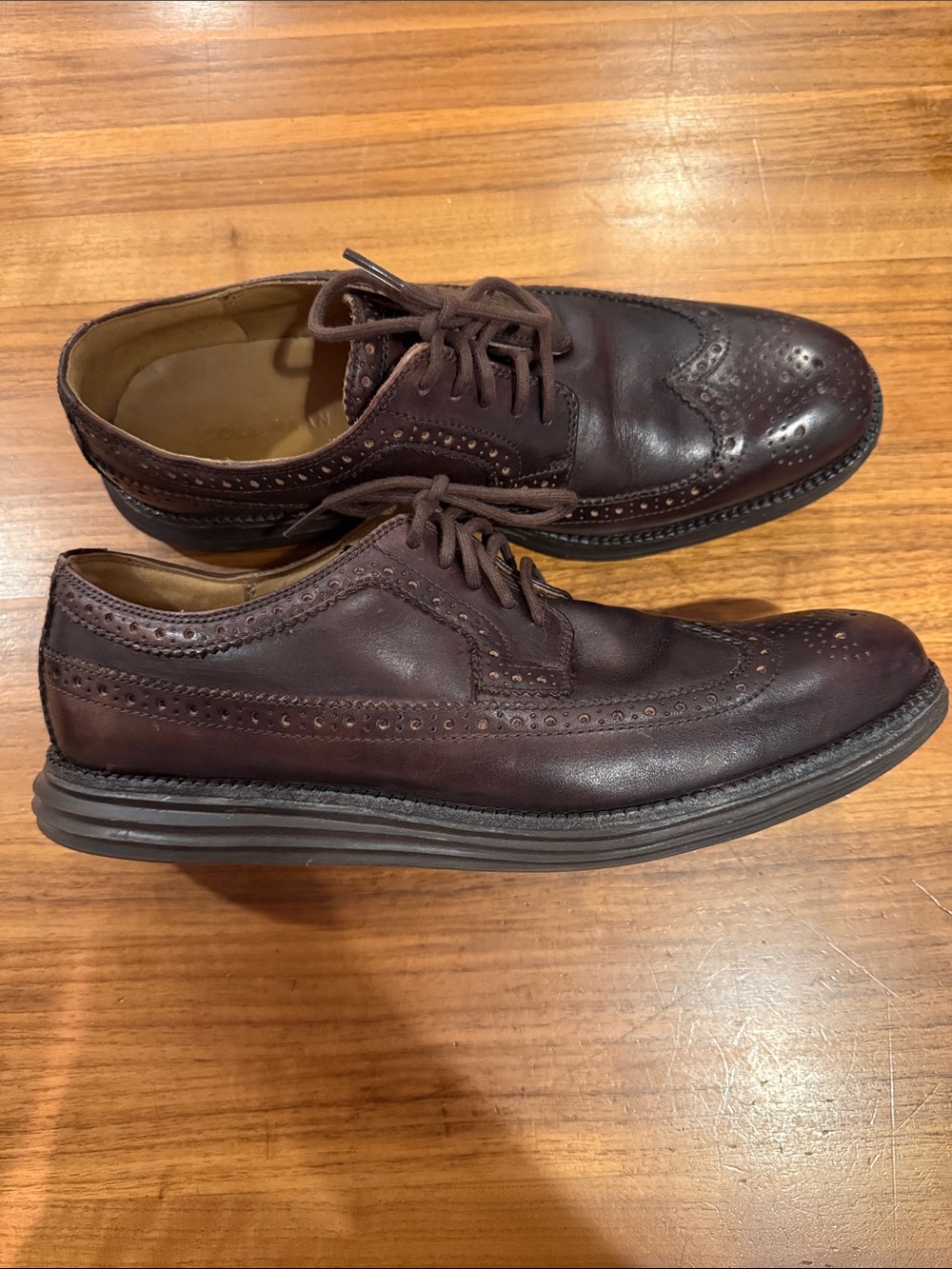Cole Haan Lunargrand Wing Tip Leather Oxford Shoes sz 10.5